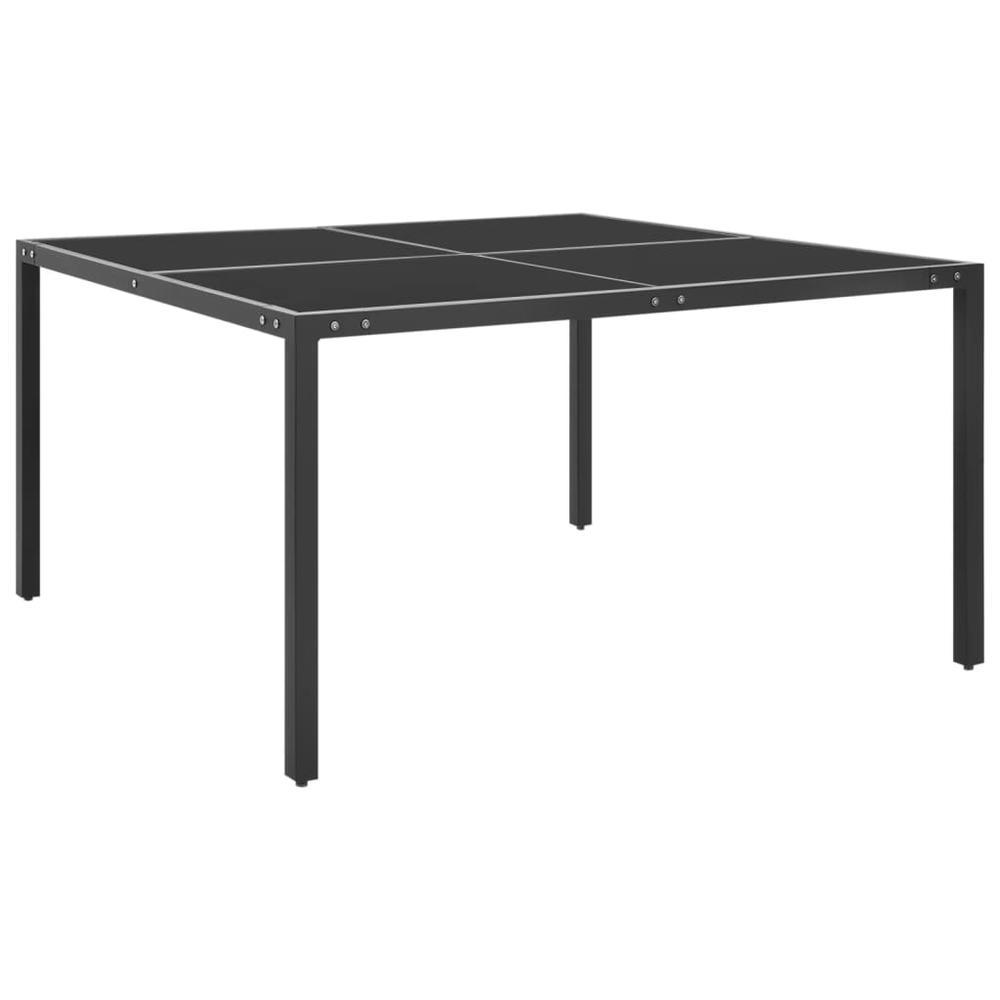 Patio Table Anthracite 51.2"x51.2"x28.3" Steel and Glass. Picture 4