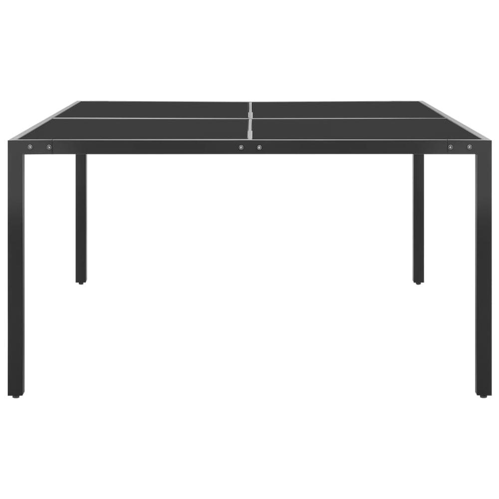 Patio Table Anthracite 51.2"x51.2"x28.3" Steel and Glass. Picture 1