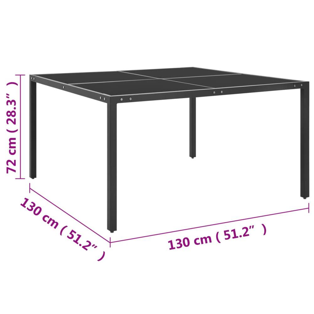 Patio Table Anthracite 51.2"x51.2"x28.3" Steel and Glass. Picture 3