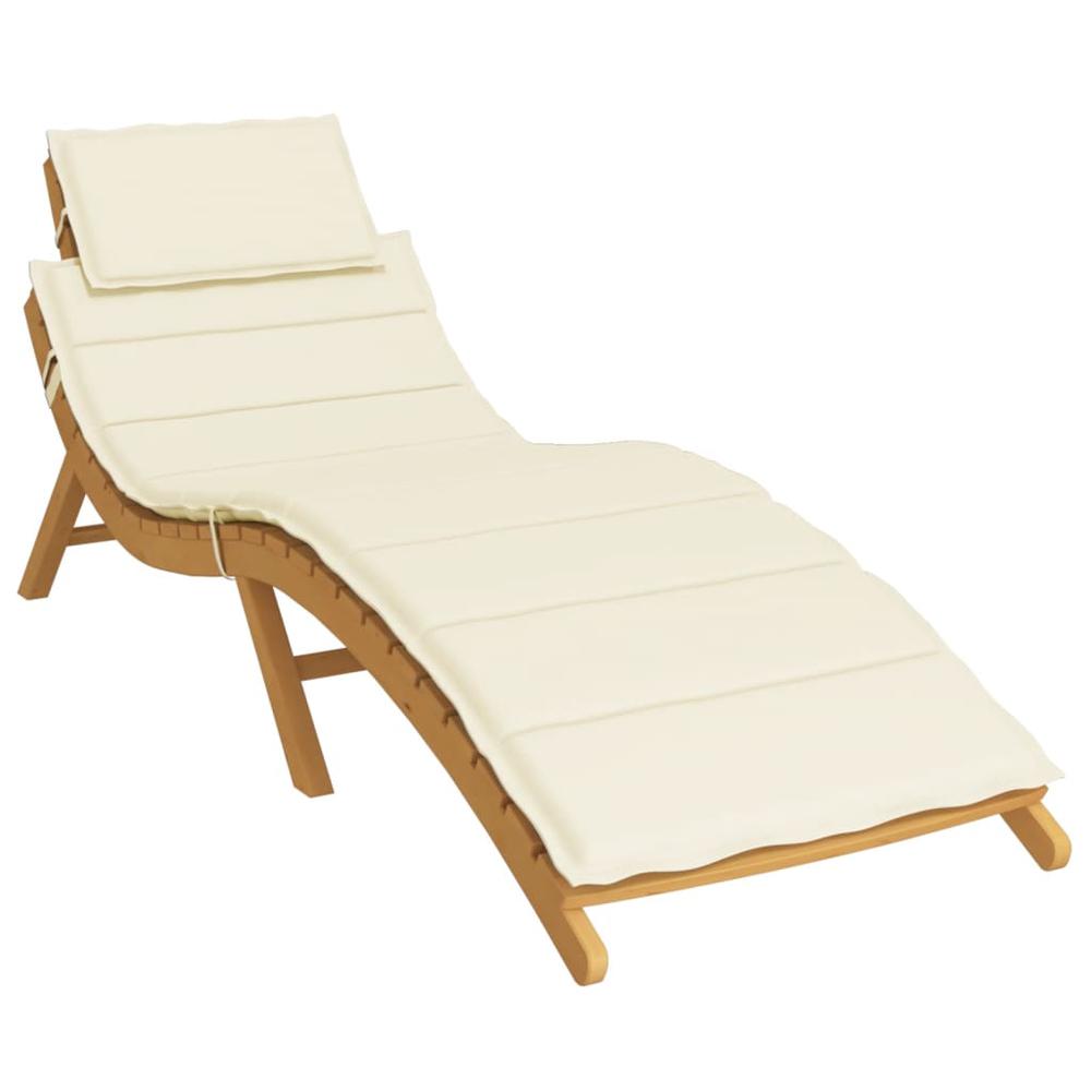 Sun Lounger Cushion Cream 73.2"x22.8"x1.2" Oxford Fabric. Picture 1