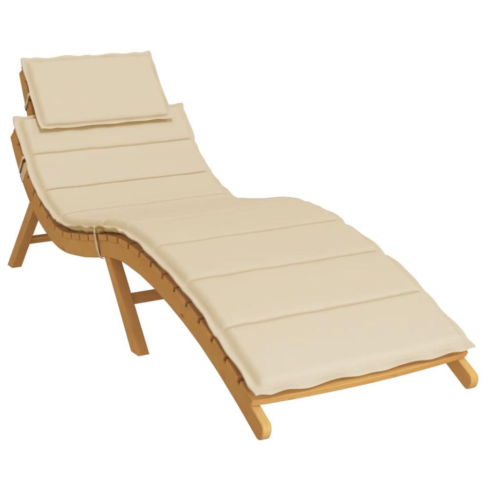 Sun Lounger Cushion Beige 73.2"x22.8"x1.2". Picture 2