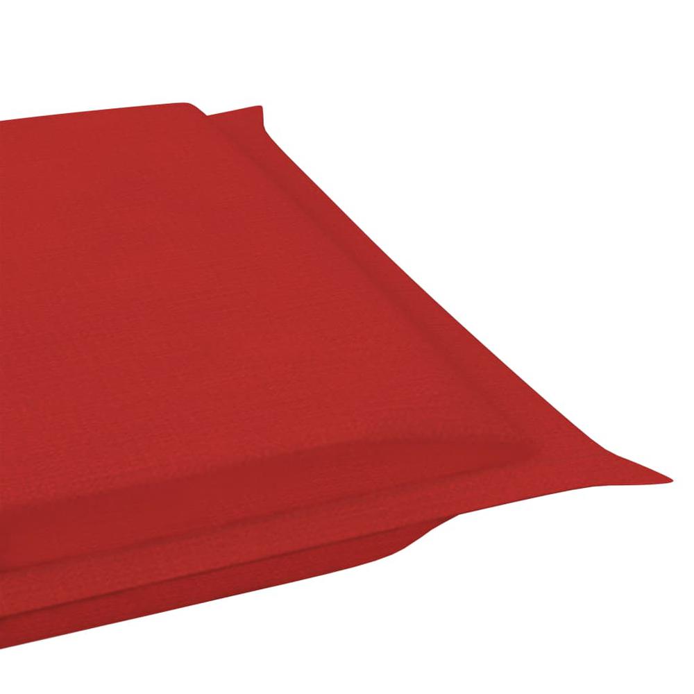 vidaXL Sun Lounger Cushion Red 73.2"x22.8"x1.2". Picture 9