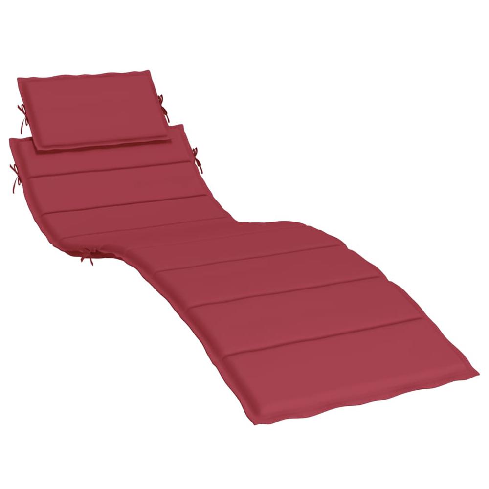 Sun Lounger Cushion Wine Red 73.2"x22.8"x1.2". Picture 1