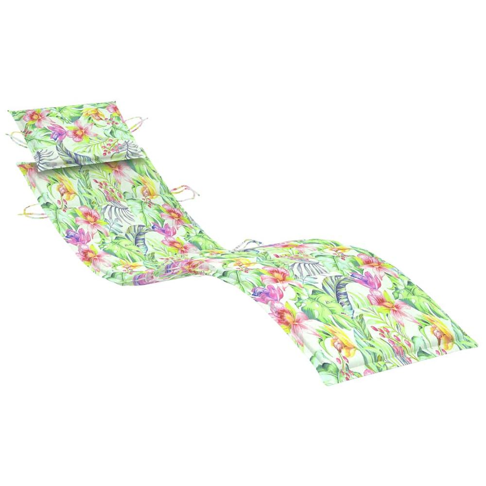 Sun Lounger Cushion Leaf Pattern 73.2"x22.8"x1.2" Oxford Fabric. Picture 2