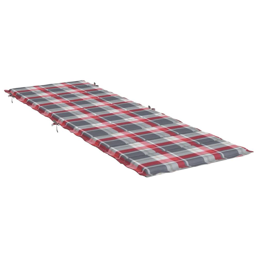 Sun Lounger Cushion Red Check Pattern 73.2"x22.8"x1.2". Picture 3