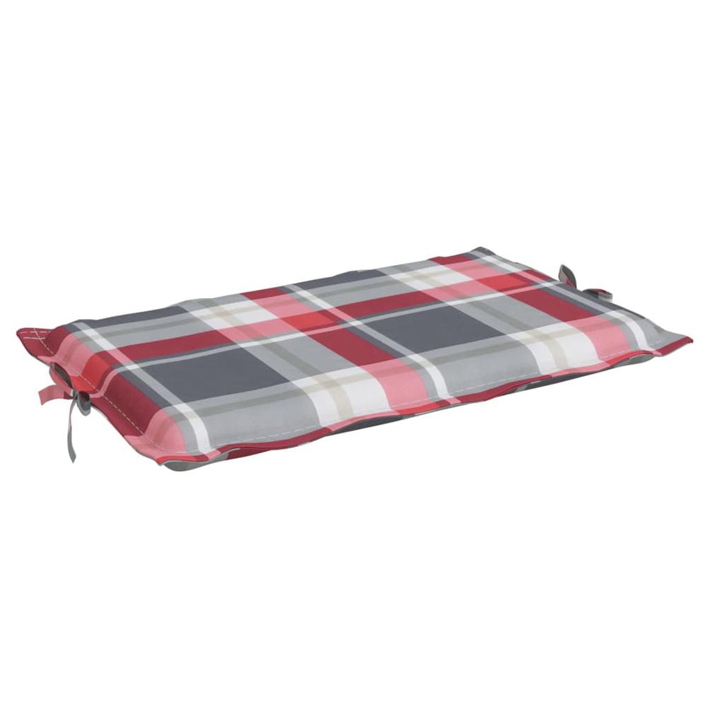 Sun Lounger Cushion Red Check Pattern 73.2"x22.8"x1.2". Picture 6