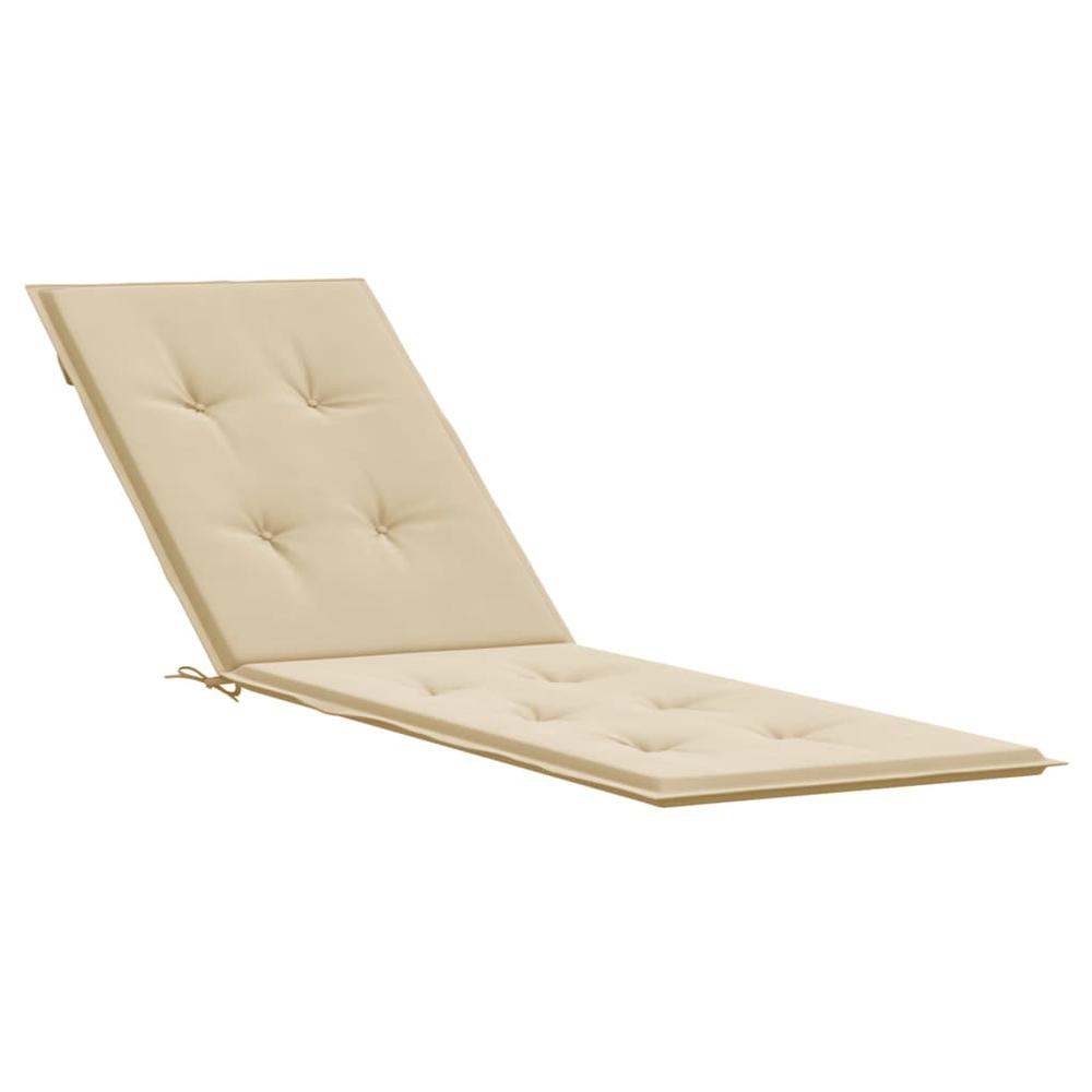 Deck Chair Cushion Beige (29.5"+41.3")x19.7"x1.2". Picture 1