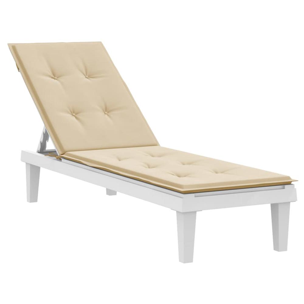 Deck Chair Cushion Beige (29.5"+41.3")x19.7"x1.2". Picture 2