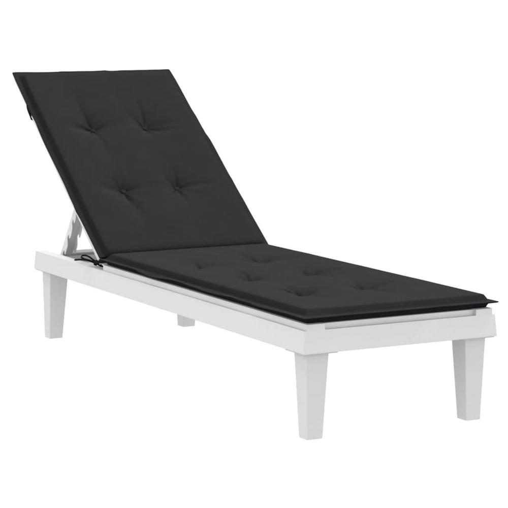Deck Chair Cushion Black (29.5"+41.3")x19.7"x1.2". Picture 2