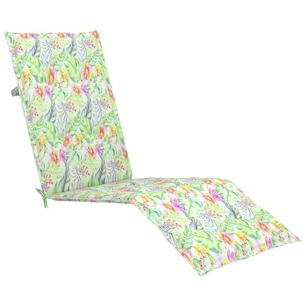 Deck Chair Cushion Leaf Pattern (29.5"+41.3")x19.7"x1.2". Picture 1