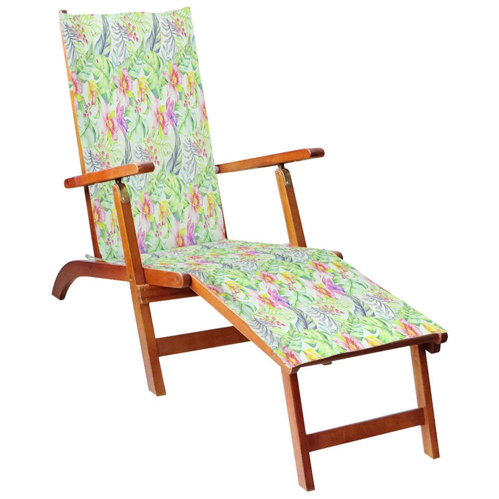 Deck Chair Cushion Leaf Pattern (29.5"+41.3")x19.7"x1.2". Picture 2