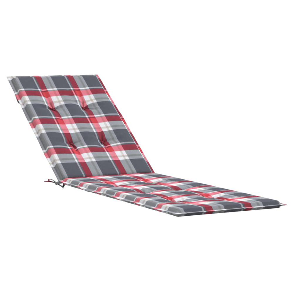 Deck Chair Cushion Red Check Pattern (29.5"+41.3")x19.7"x1.2". Picture 1