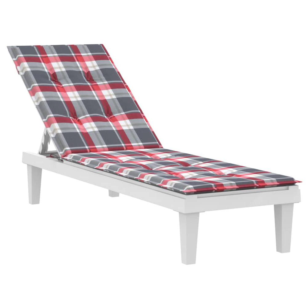 Deck Chair Cushion Red Check Pattern (29.5"+41.3")x19.7"x1.2". Picture 2