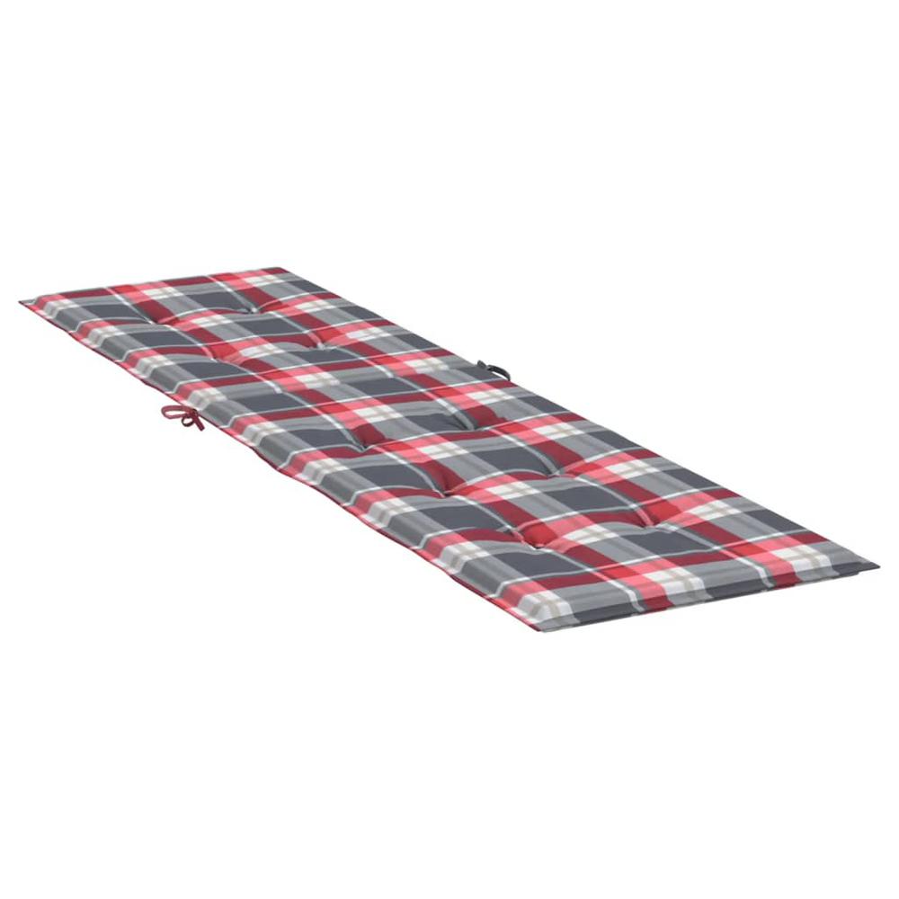 Deck Chair Cushion Red Check Pattern (29.5"+41.3")x19.7"x1.2". Picture 3