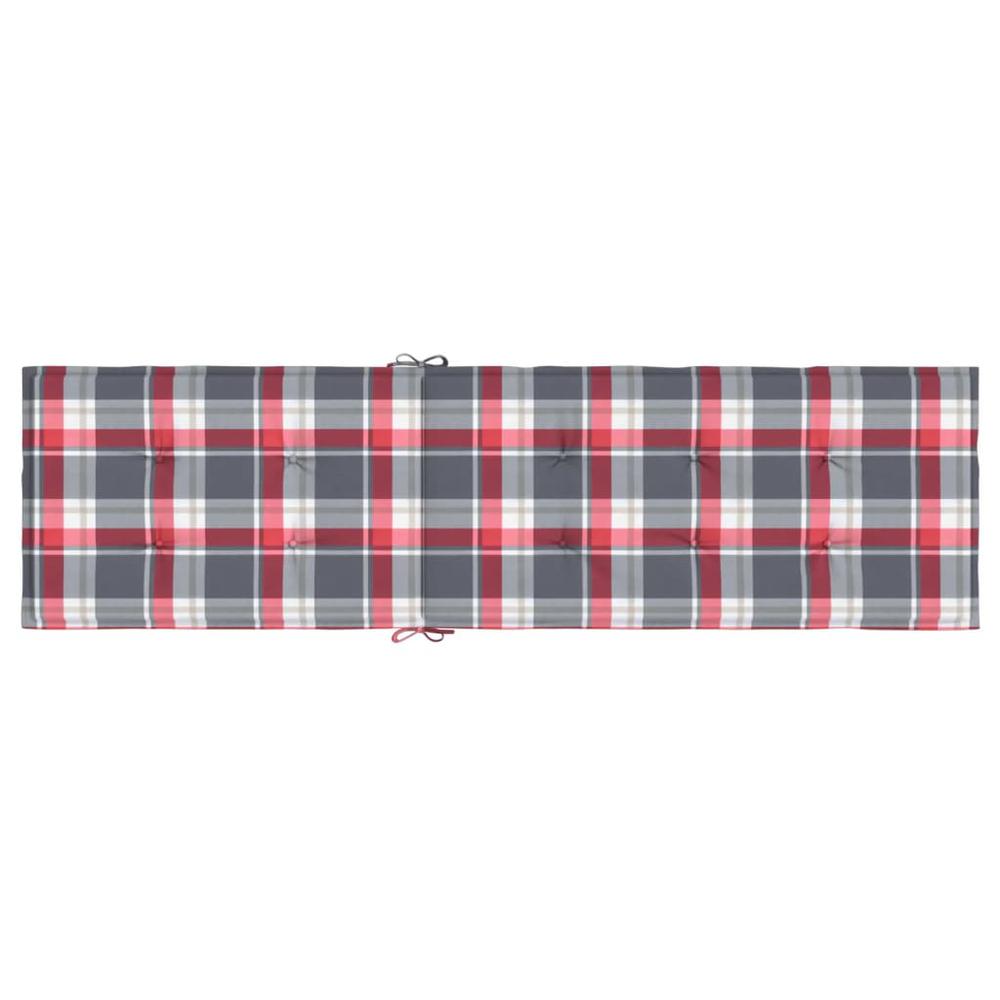 Deck Chair Cushion Red Check Pattern (29.5"+41.3")x19.7"x1.2". Picture 4
