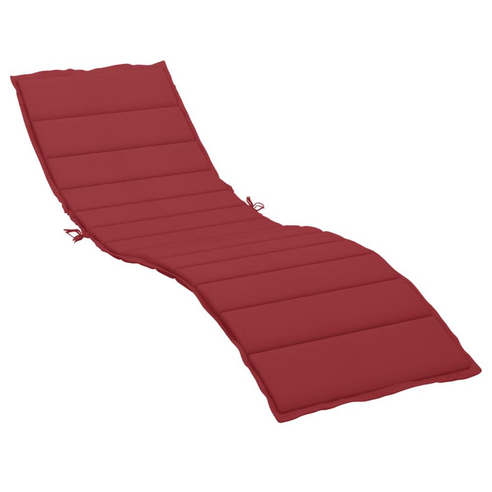 Sun Lounger Cushion Wine Red 78.7"x19.7"x1.2" Fabric. Picture 1