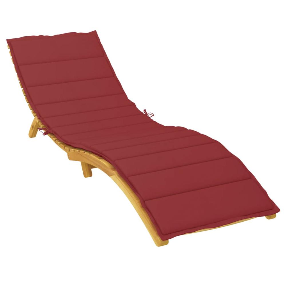 Sun Lounger Cushion Wine Red 78.7"x19.7"x1.2" Fabric. Picture 2