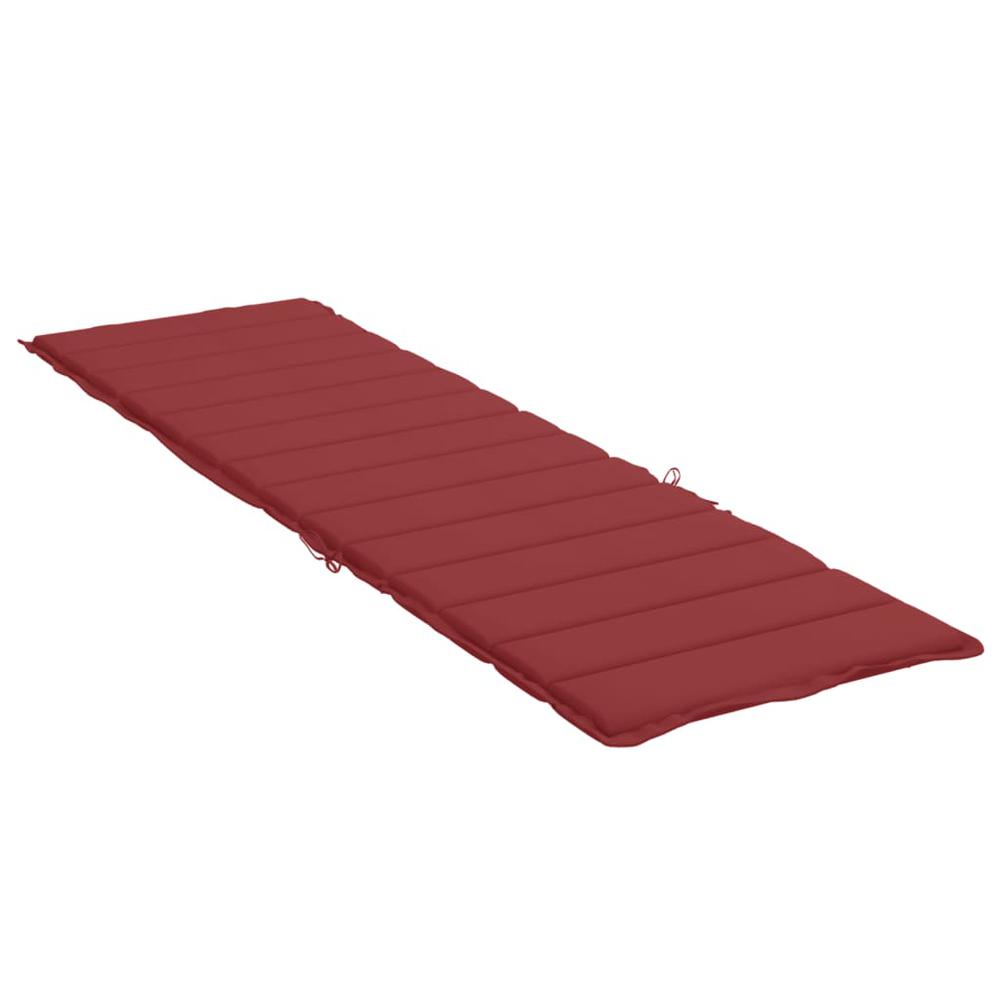Sun Lounger Cushion Wine Red 78.7"x19.7"x1.2" Fabric. Picture 3
