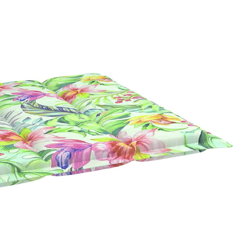 Sun Lounger Cushion Leaf Pattern 78.7"x19.7"x1.2" Fabric. Picture 4