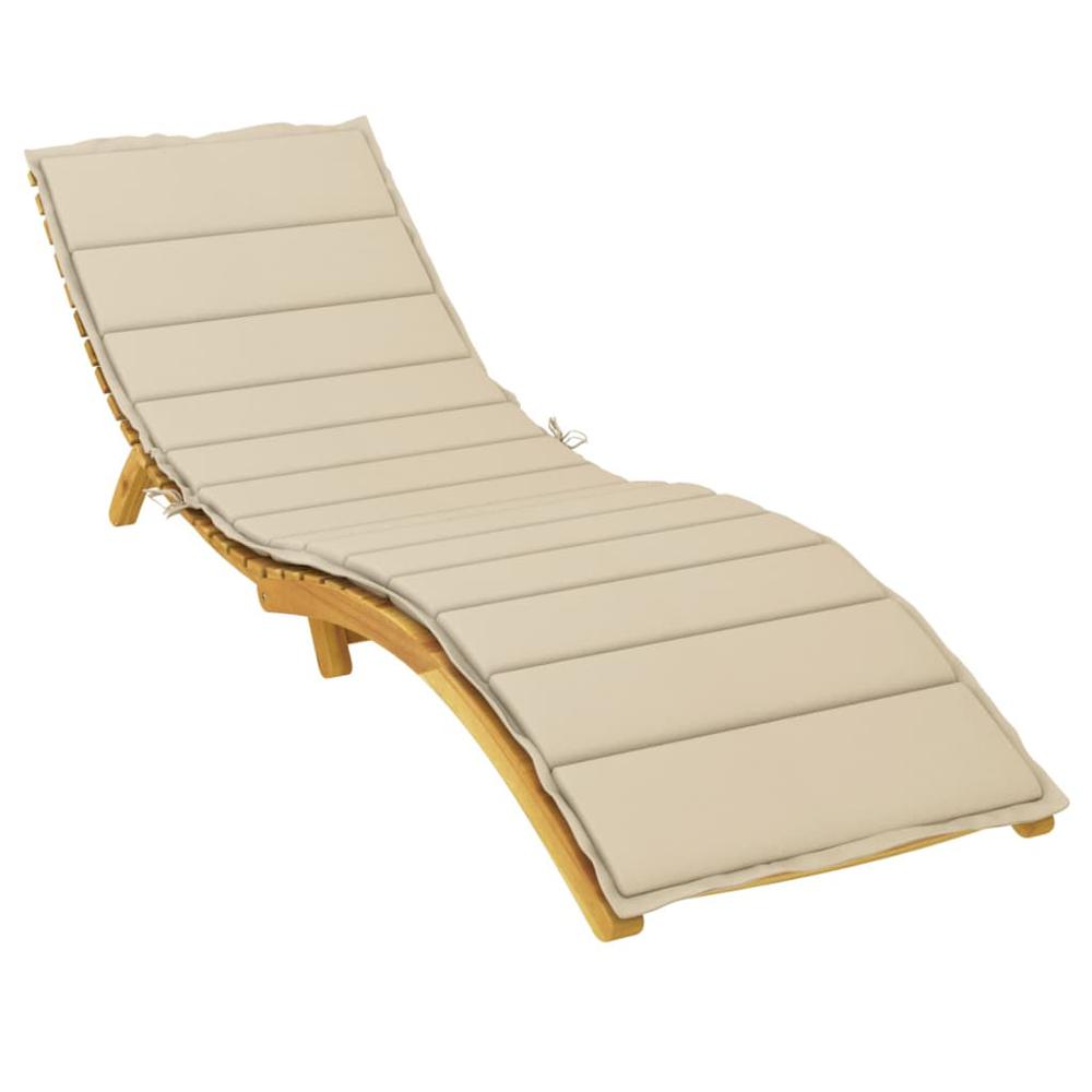 Sun Lounger Cushion Beige 78.7"x23.6"x1.2" Oxford Fabric. Picture 2