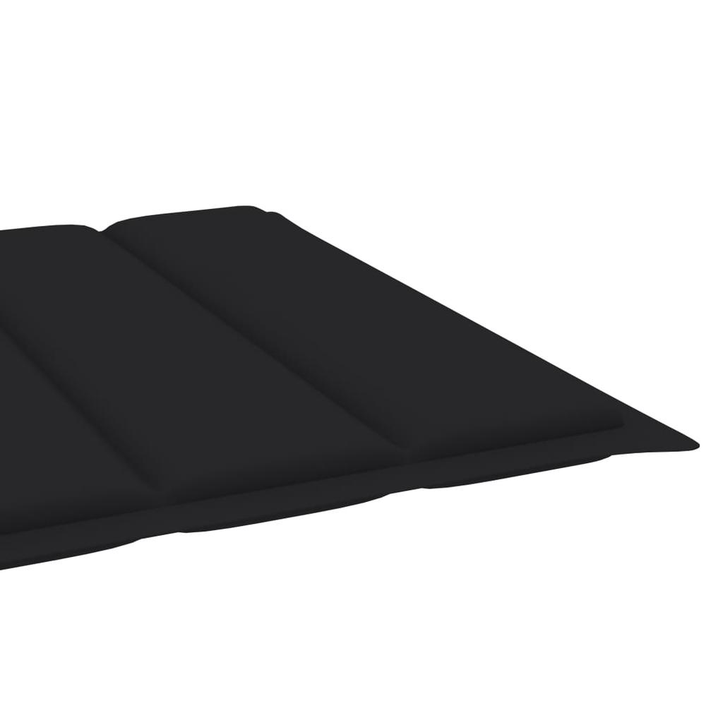 vidaXL Sun Lounger Cushion Black 78.7"x23.6"x1.2" Fabric. Picture 5