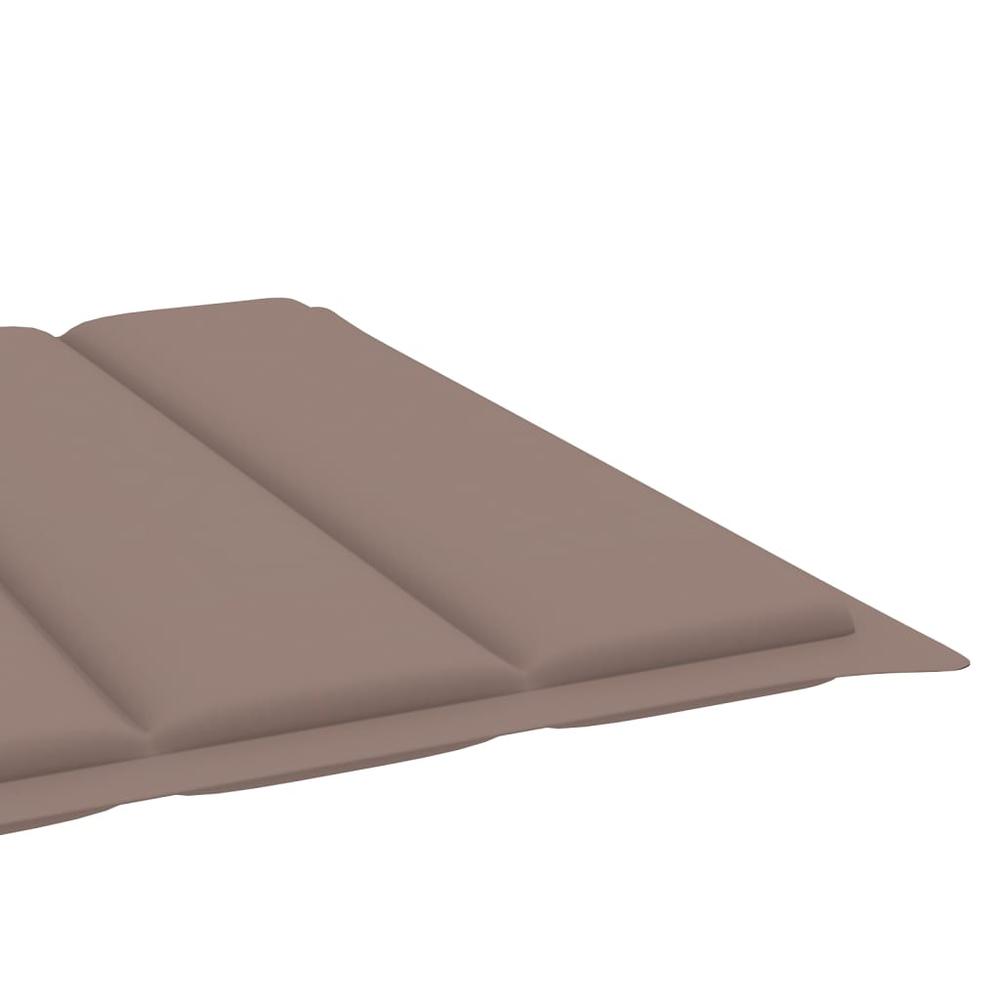 vidaXL Sun Lounger Cushion Taupe 78.7"x23.6"x1.2" Fabric. Picture 5