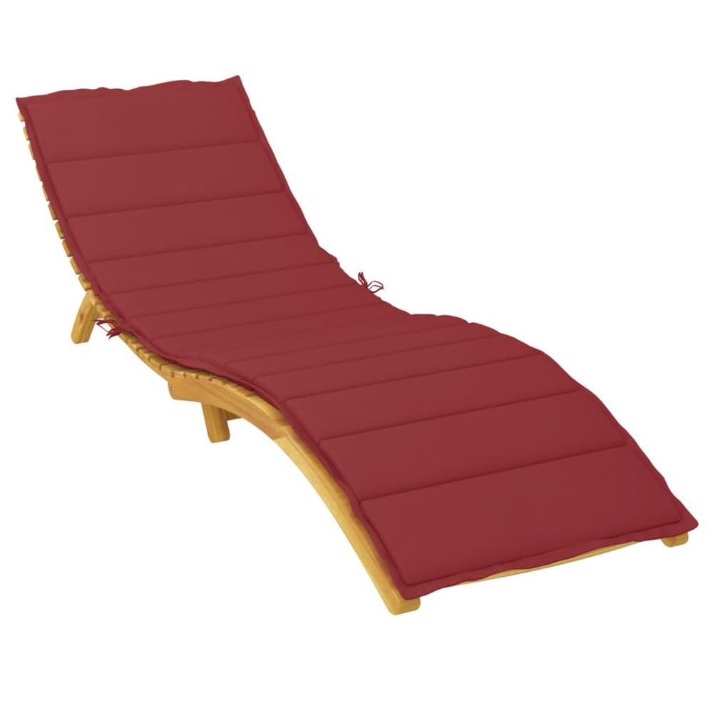 Sun Lounger Cushion Wine Red 78.7"x23.6"x1.2" Oxford Fabric. Picture 2
