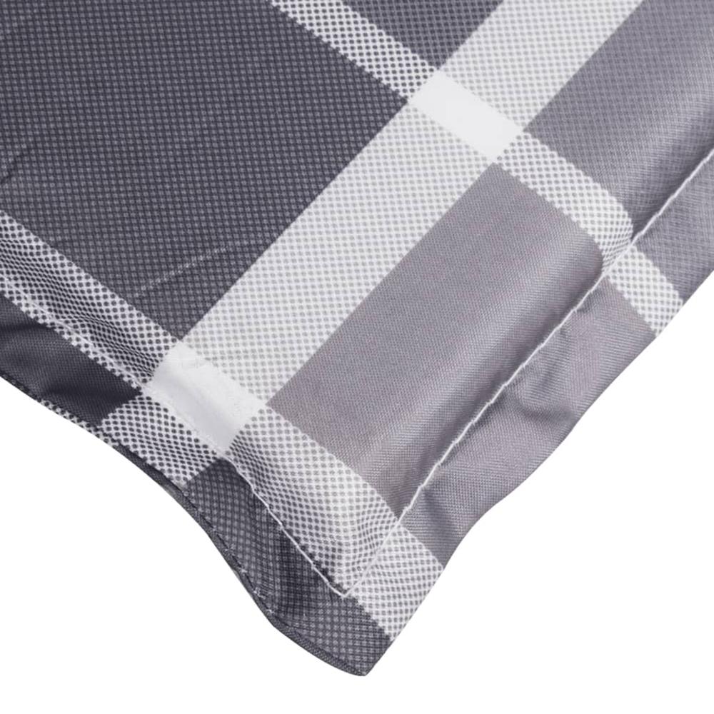 Sun Lounger Cushion Gray Check Pattern 78.7"x23.6"x1.2" Oxford Fabric. Picture 5