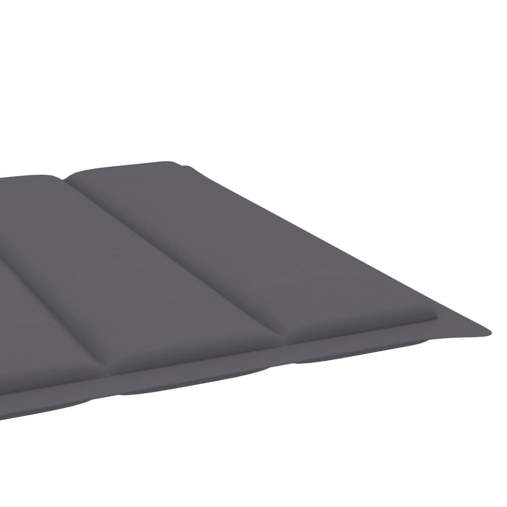 vidaXL Sun Lounger Cushion Anthracite 78.7"x27.6"x1.2" Fabric. Picture 5
