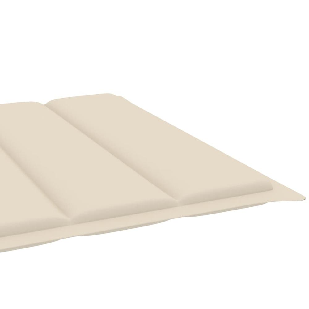 vidaXL Sun Lounger Cushion Cream 78.7"x27.6"x1.2" Fabric. Picture 5