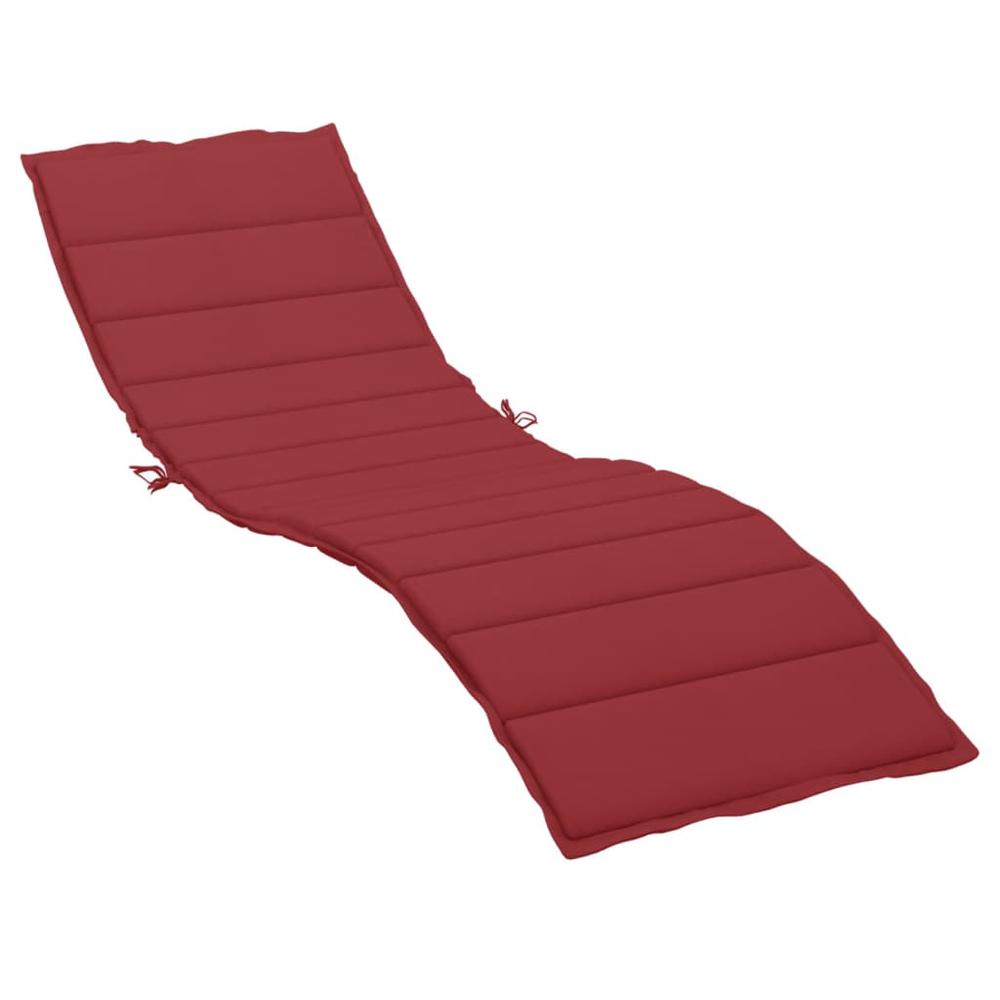Sun Lounger Cushion Wine Red 78.7"x27.6"x1.2" Fabric. Picture 1