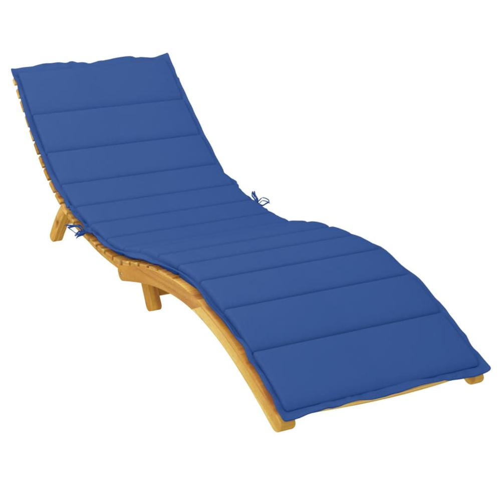 Sun Lounger Cushion Royal Blue 78.7"x27.6"x1.2" Fabric. Picture 2