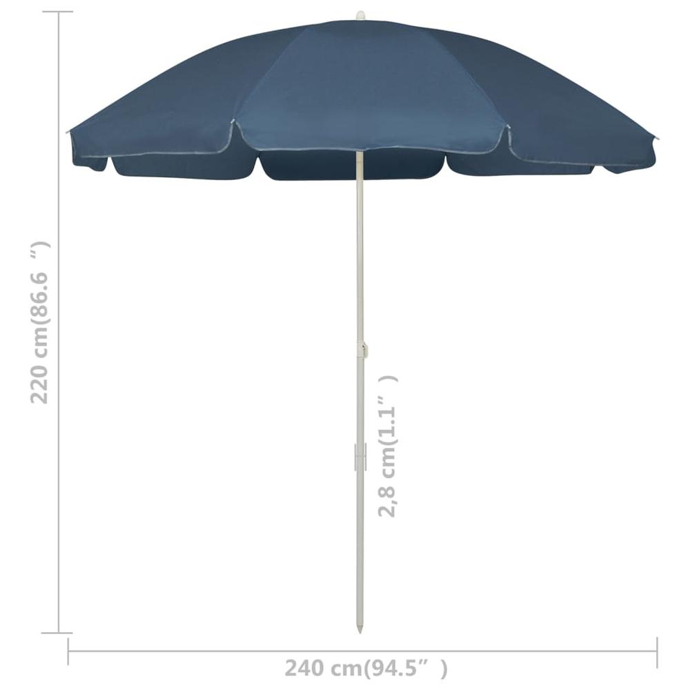 vidaXL Beach Umbrella Blue 94.5" 4704. Picture 6
