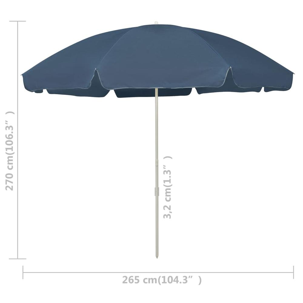 vidaXL Beach Umbrella Blue 118.1" 4708. Picture 6
