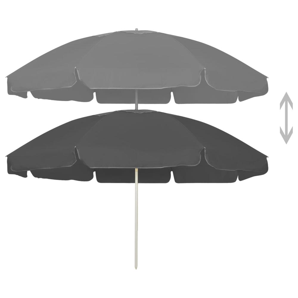 Beach Umbrella Anthracite 94.5". Picture 1