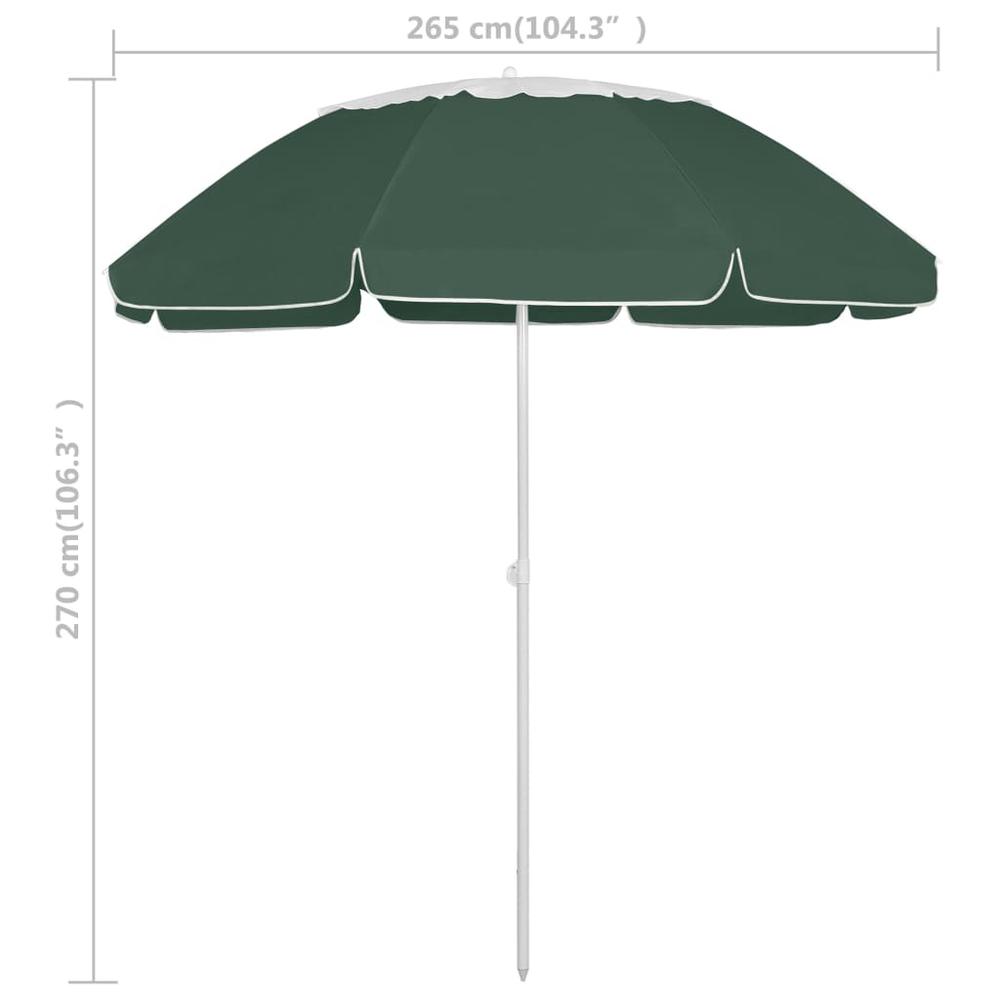 vidaXL Beach Umbrella Green 118.1" 4717. Picture 7