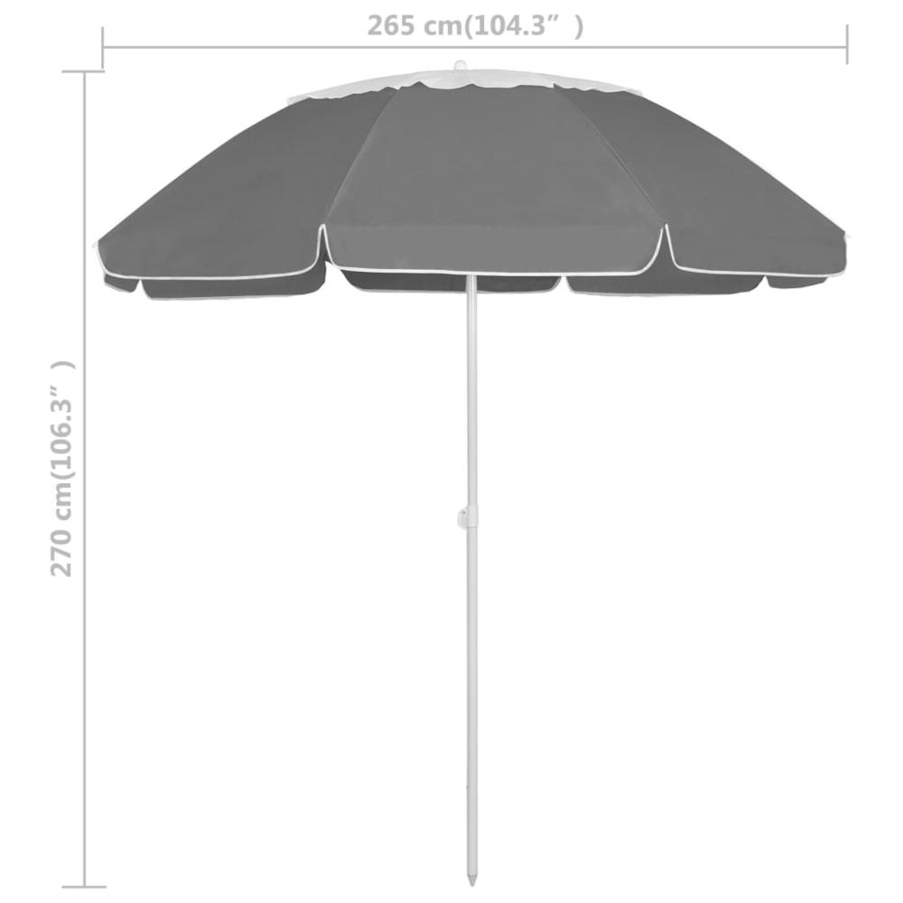 vidaXL Beach Umbrella Anthracite 118.1" 4718. Picture 7