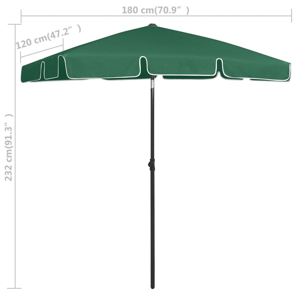 vidaXL Beach Umbrella Green 70.9"x47.2" 4720. Picture 8