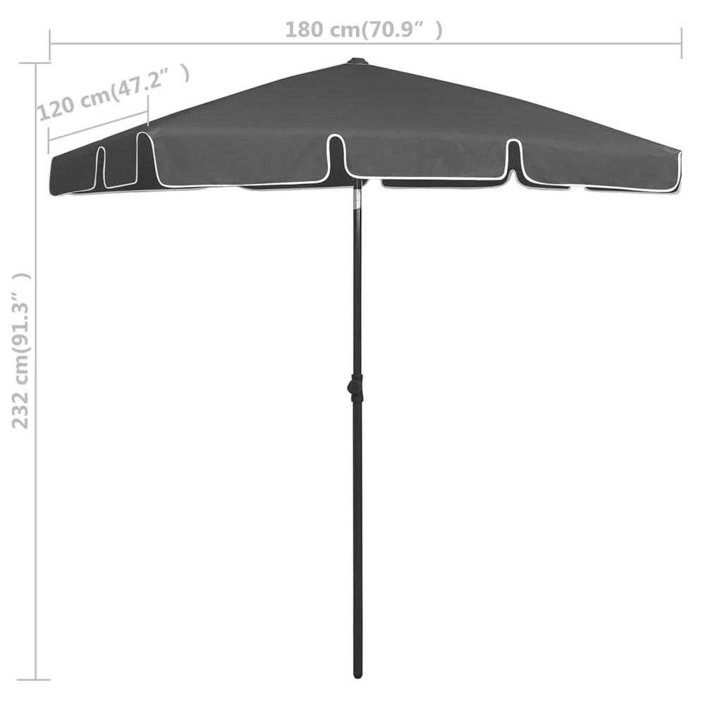 vidaXL Beach Umbrella Anthracite 70.9"x47.2" 4721. Picture 8