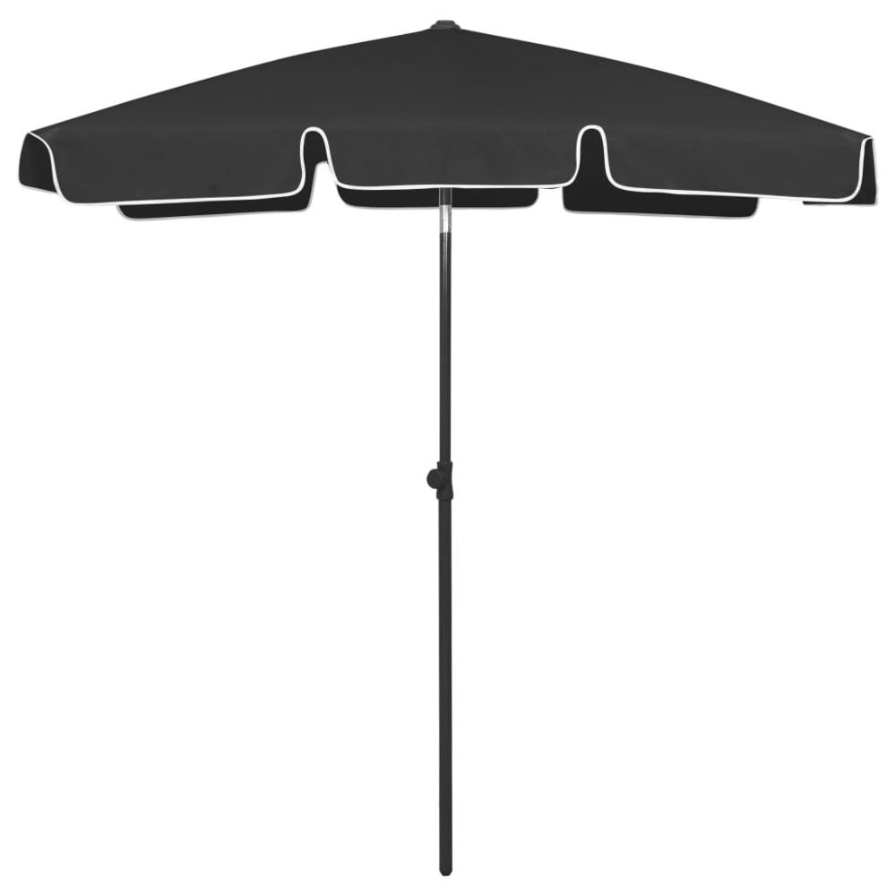 vidaXL Beach Umbrella Black 70.9"x47.2" 4725. Picture 1