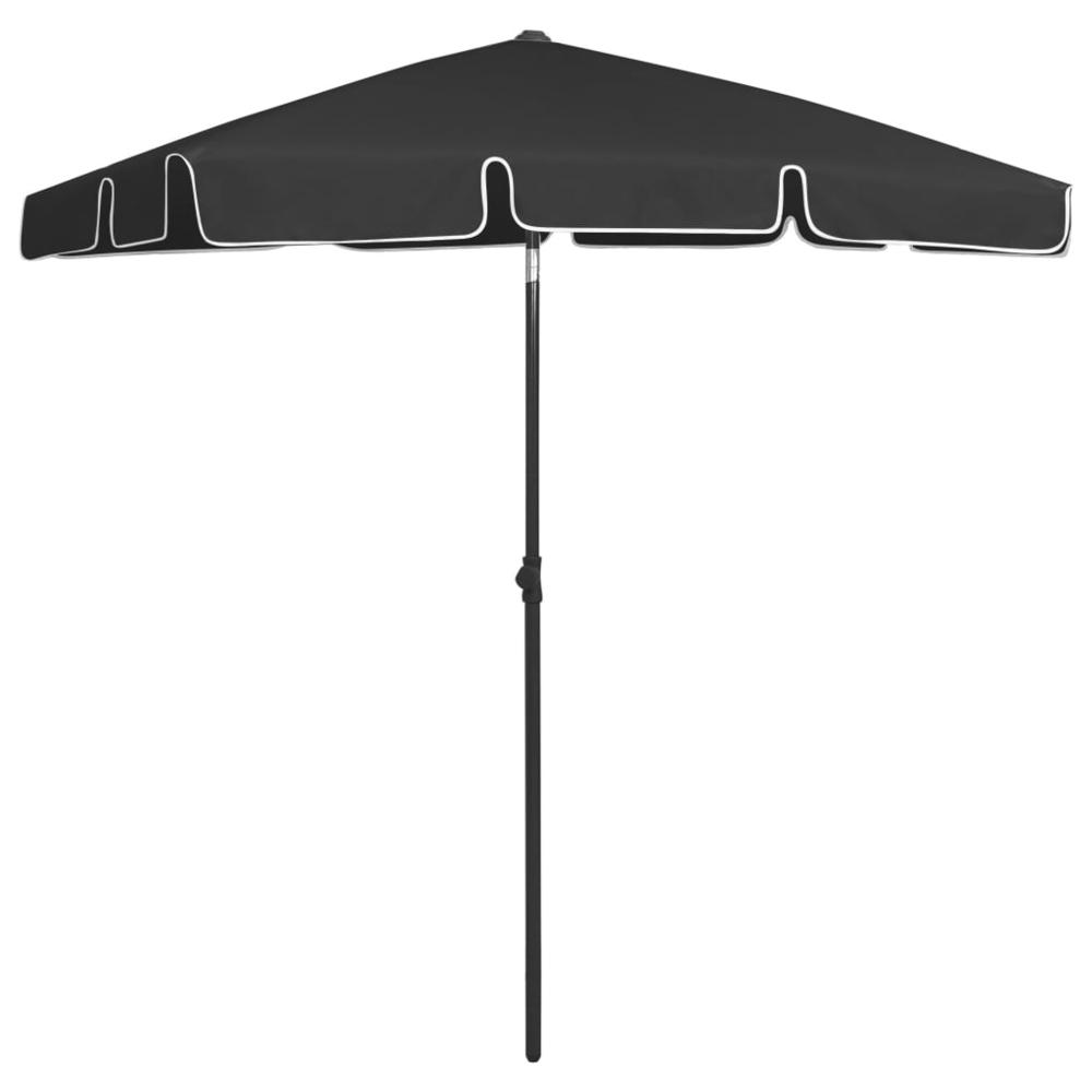 vidaXL Beach Umbrella Black 70.9"x47.2" 4725. Picture 4
