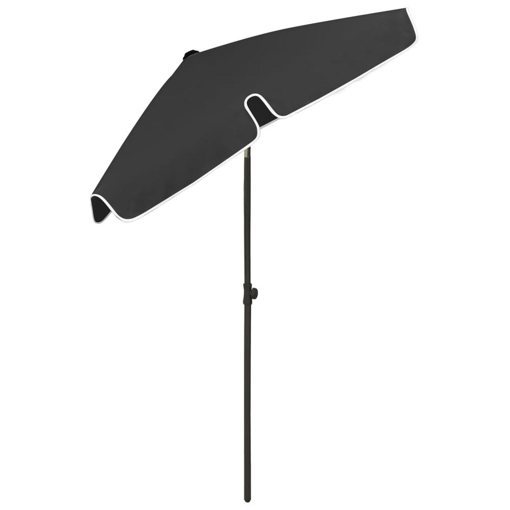 vidaXL Beach Umbrella Black 70.9"x47.2" 4725. Picture 6