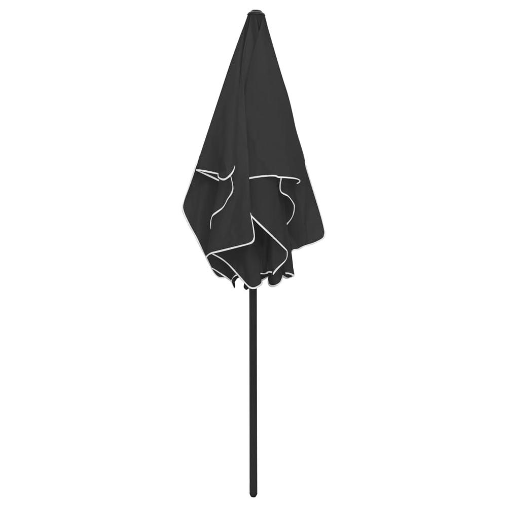 vidaXL Beach Umbrella Black 70.9"x47.2" 4725. Picture 7