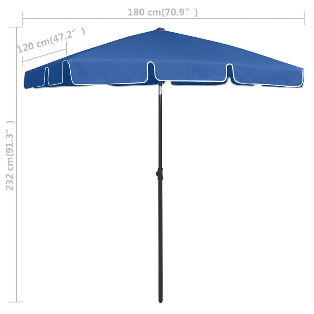 vidaXL Beach Umbrella Azure Blue 70.9"x47.2" 4726. Picture 8