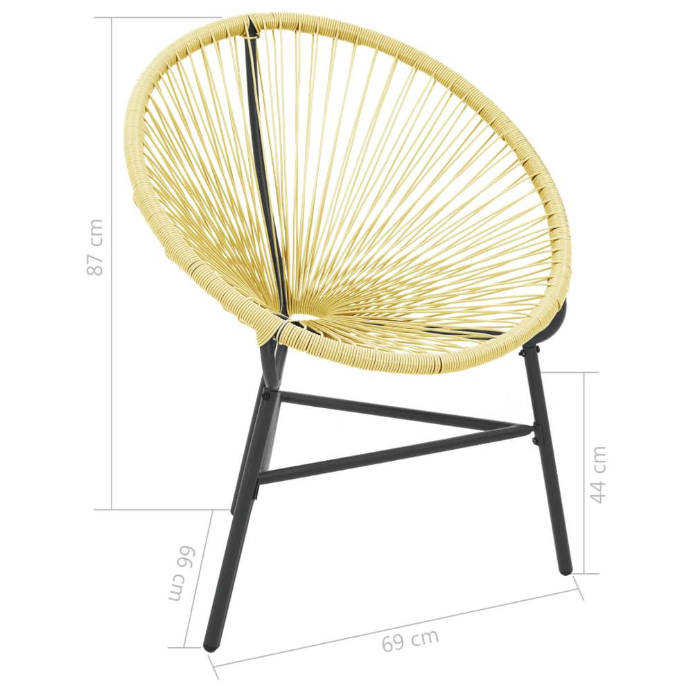 vidaXL Patio Acapulco Chair Poly Rattan Beige. Picture 7