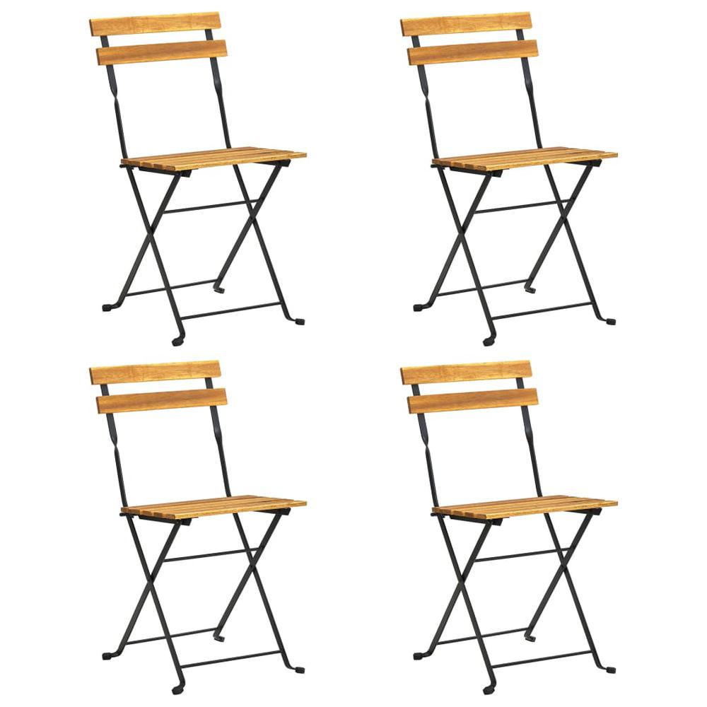 vidaXL Folding Bistro Chair 4 pcs Solid Acacia Wood 3161. Picture 2
