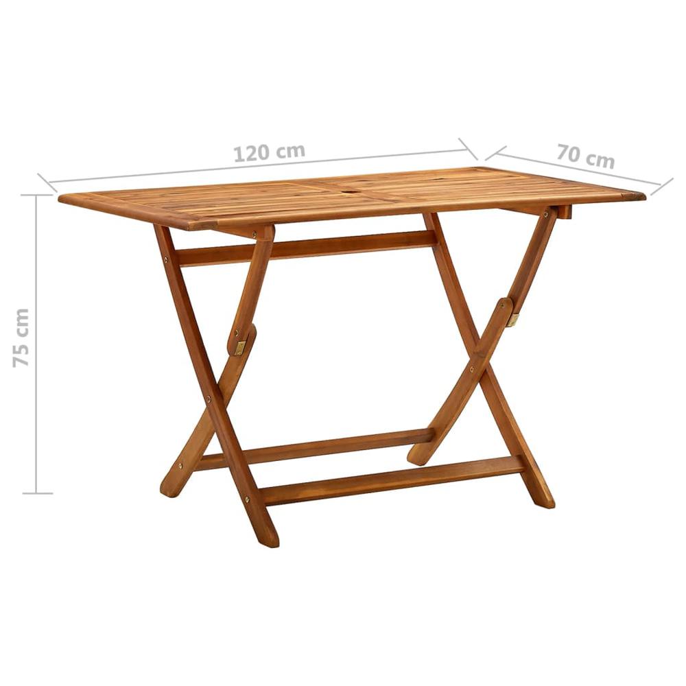 Folding Patio Table 47.2"x27.6"x29.5" Solid Wood Acacia. Picture 6