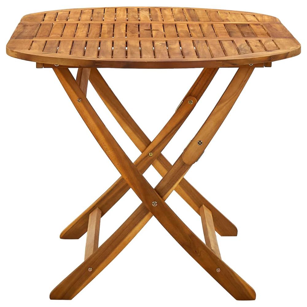 Folding Patio Table 63"x33.5"x29.5" Solid Wood Acacia. Picture 2