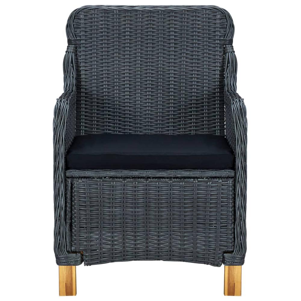 vidaXL Garden Chairs with Cushions 2 pcs Poly Rattan Dark Gray, 313315. Picture 4