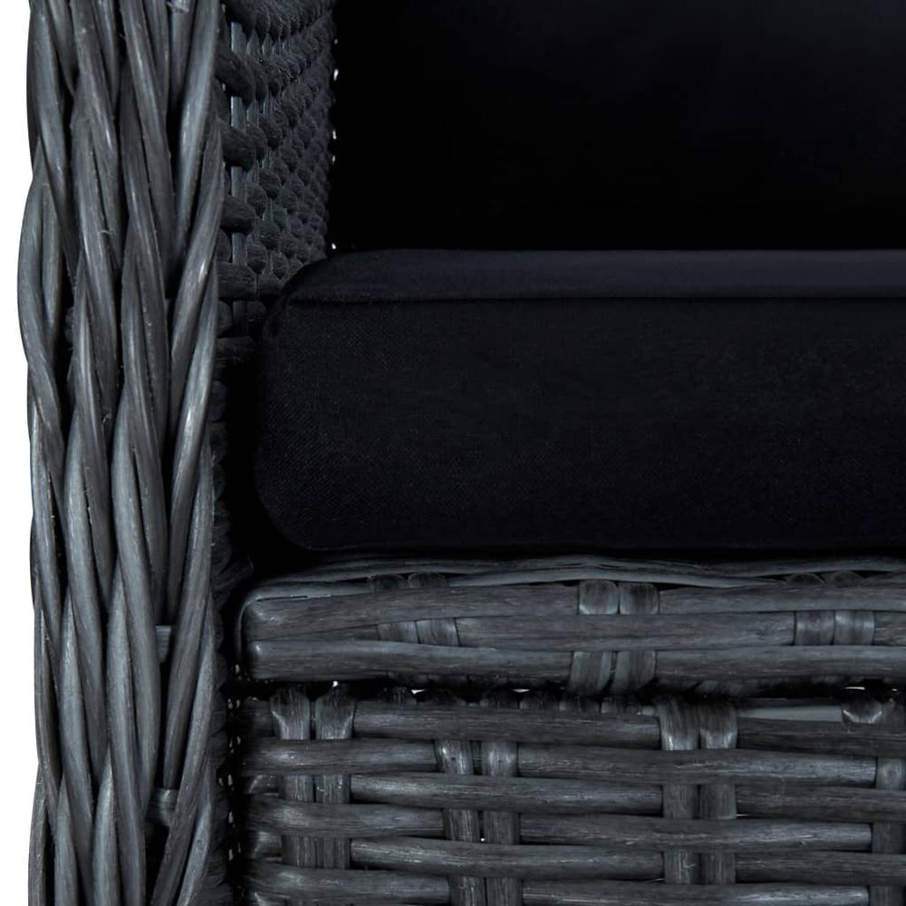 vidaXL Garden Chairs with Cushions 2 pcs Poly Rattan Dark Gray, 313316. Picture 7